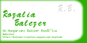 rozalia balczer business card